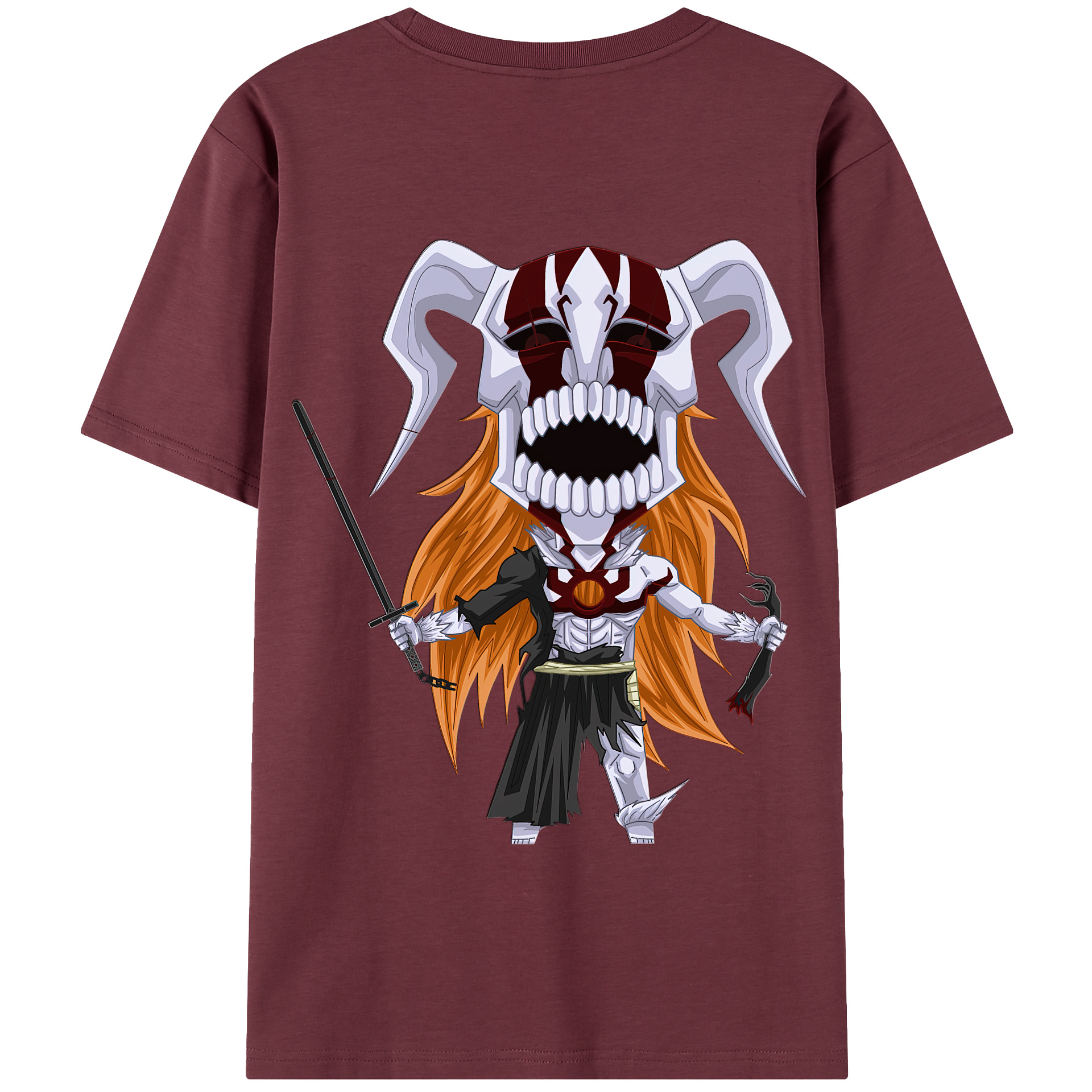 （画像用） ブリーチ 黒崎一護（くろさき いちご）BLEACH Kurosaki Ichigo 綿100％半袖Tシャツ（背面プリント）